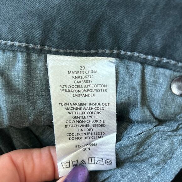 NWOT Joes Jeans Charcoal Black Gray Coated Denim Mid-Rise Skinny Jeans 29 - Picture 11 of 11